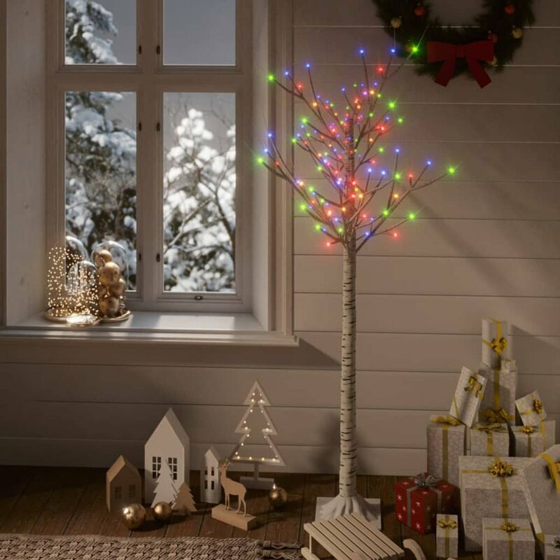 

arbol de Navidad 140 LEDs sauce colores 1,5 m interior/exterior