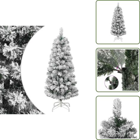 Árbol de Navidad 150 cm - vidaXL Árbol de Navidad artificial con bisagras y nieve flocada 150 cm -