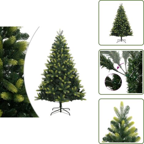 Árbol de Navidad 150 cm - vidaXL Árbol de Navidad artificial con bisagras y soporte 150 cm -