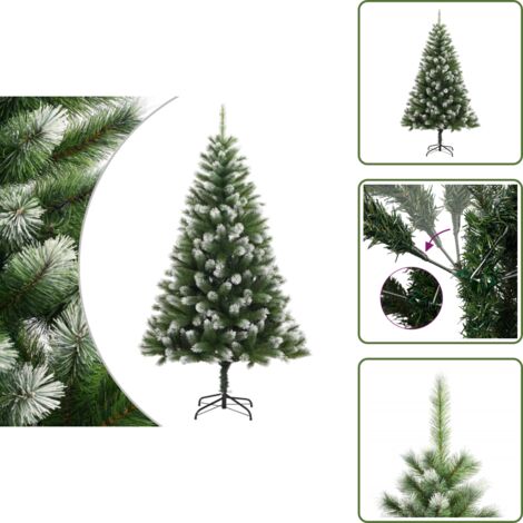 Árbol de Navidad 180 cm - vidaXL Árbol de Navidad artificial con bisagras y nieve flocada 180 cm -