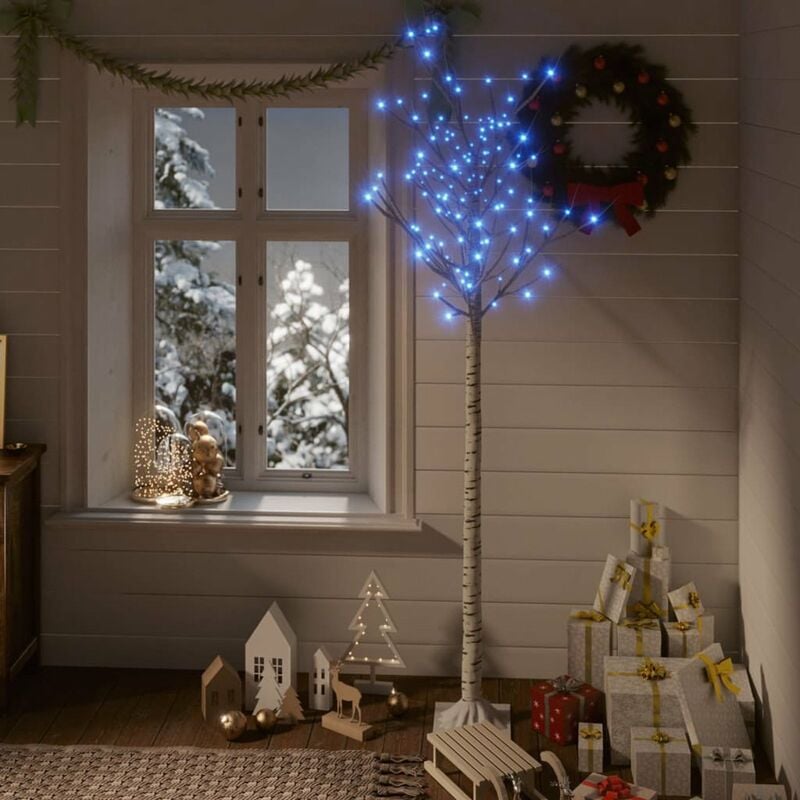 

arbol de Navidad 180 LEDs sauce azul 1,8 m