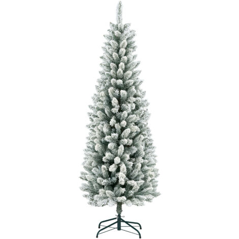 Árbol de Navidad 183 cm árbol de Navidad artificial nevado con 479 ramas y soporte de metal árbol navideño para salón interior verde