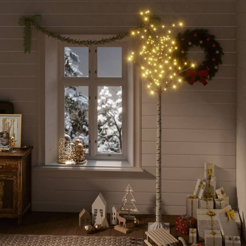 

Árbol de Navidad 200 LEDs sauce blanco cálido 2,2 m