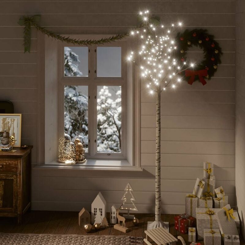 

Happyshopping - arbol de Navidad 200 LEDs sauce blanco frio 2,2 m