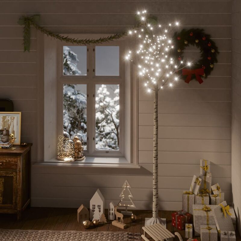 

Árbol de Navidad 200 LEDs sauce blanco frío 2,2 m