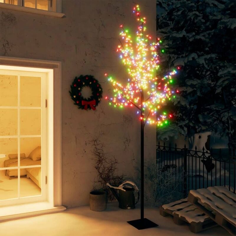 

arbol de Navidad 220 LEDs de colores flores de cerezo 220 cm