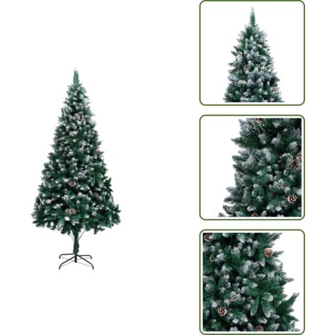 Árbol de Navidad 240 cm - vidaXL Árbol de Navidad artificial con piñas y nieve blanca 240 cm -