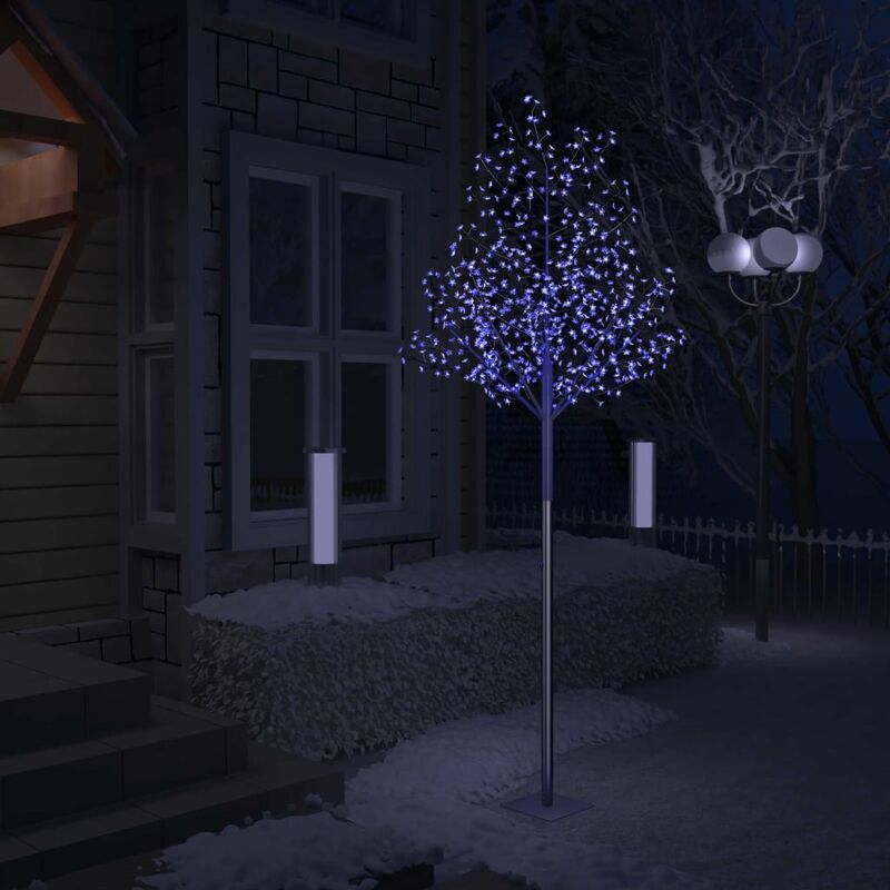 

arbol de Navidad 600 LEDs blanco frio flores de cerezo 300 cm