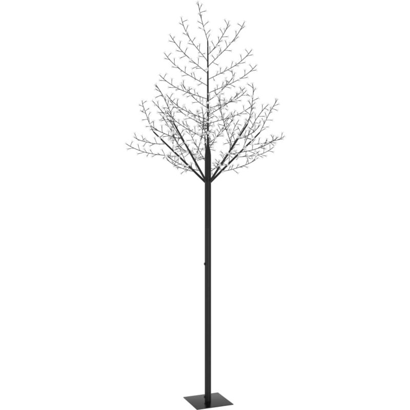 

vidaXL Árbol de Navidad 600 LEDs blanco frío flores de cerezo 300 cm - Negro