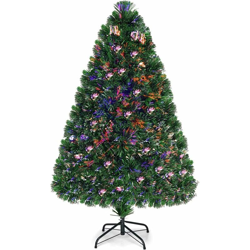 

Árbol de Navidad Artificial 120cm Iluminado con Soporte con Cambiador de Color de Fibra
