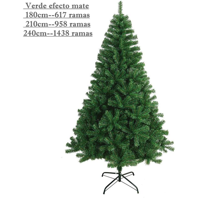 

Árbol de Navidad Artificial Extra Relleno Abeto Artificial C/Soporte Metálico 150-240cm (Verde, 180cm 617Tips)