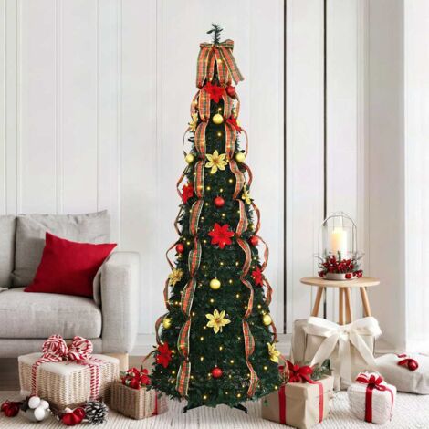 Árbol de Navidad artificial con 150 LED Verde 185 cm PVC