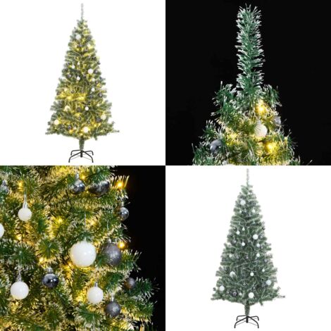 Árbol de Navidad artificial con 300 LED bolas y nieve 240 cm - Luces LED - Decoración navideña