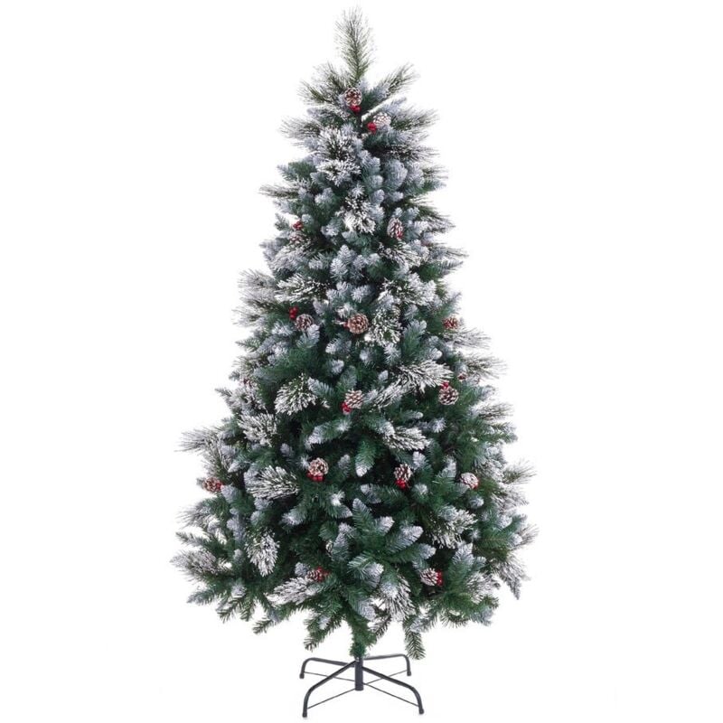 

Árbol de Navidad artificial con 723 ramas blanco y verde deplástico PVC de 180 cm
