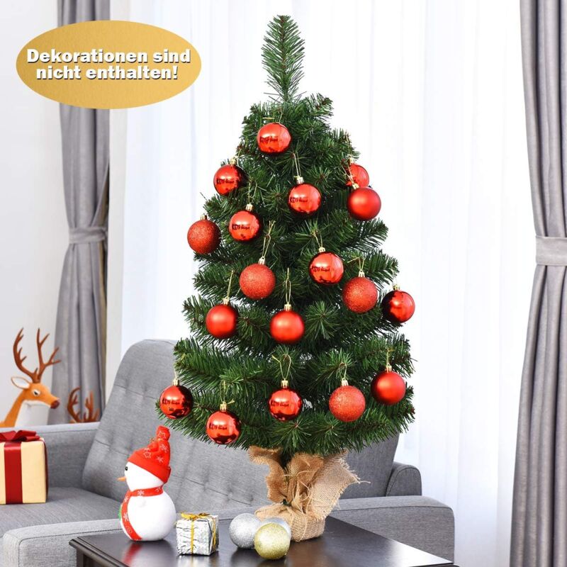 

Árbol de Navidad Artificial con Base de Cemento Agujas de PVC Decoración para Navidad Hogar Oficina Fiesta Verde (Altura de 90cm)