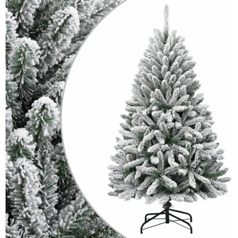 Árbol de Navidad artificial con bisagras y nieve flocada 120 cm