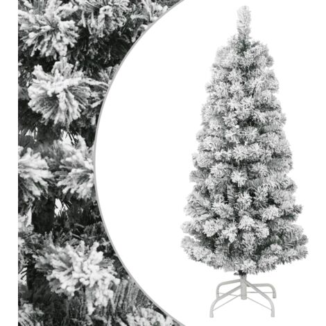 Árbol de Navidad artificial con bisagras y nieve flocada 120 cm vidaXL