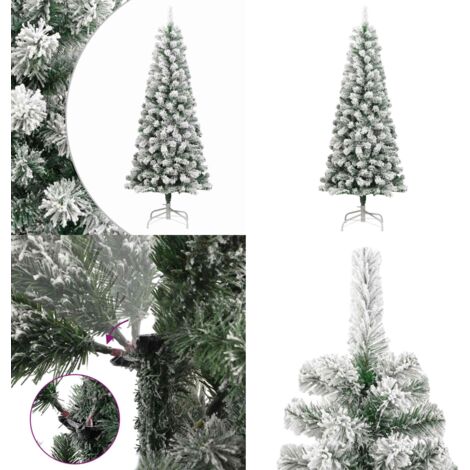 Árbol de Navidad artificial con bisagras y nieve flocada 180 cm - Árbol de Navidad con bisagras - Nieve flocada