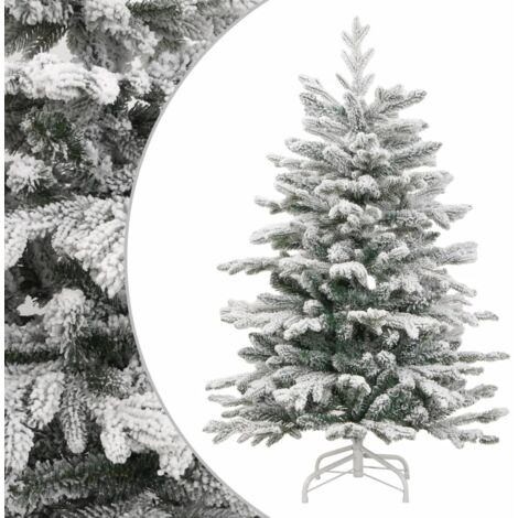 Árbol de Navidad artificial con bisagras y nieve flocada 180 cm vidaXL