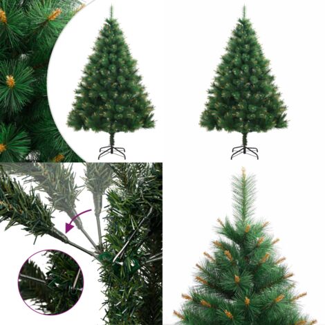 Árbol de Navidad artificial con bisagras y soporte 180 cm - Árbol de Navidad con bisagras - Árbol de Navidad con soporte