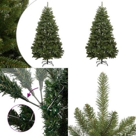 Árbol de Navidad artificial con bisagras y soporte verde 180 cm - Árbol de Navidad con bisagras - Árbol de Navidad verde