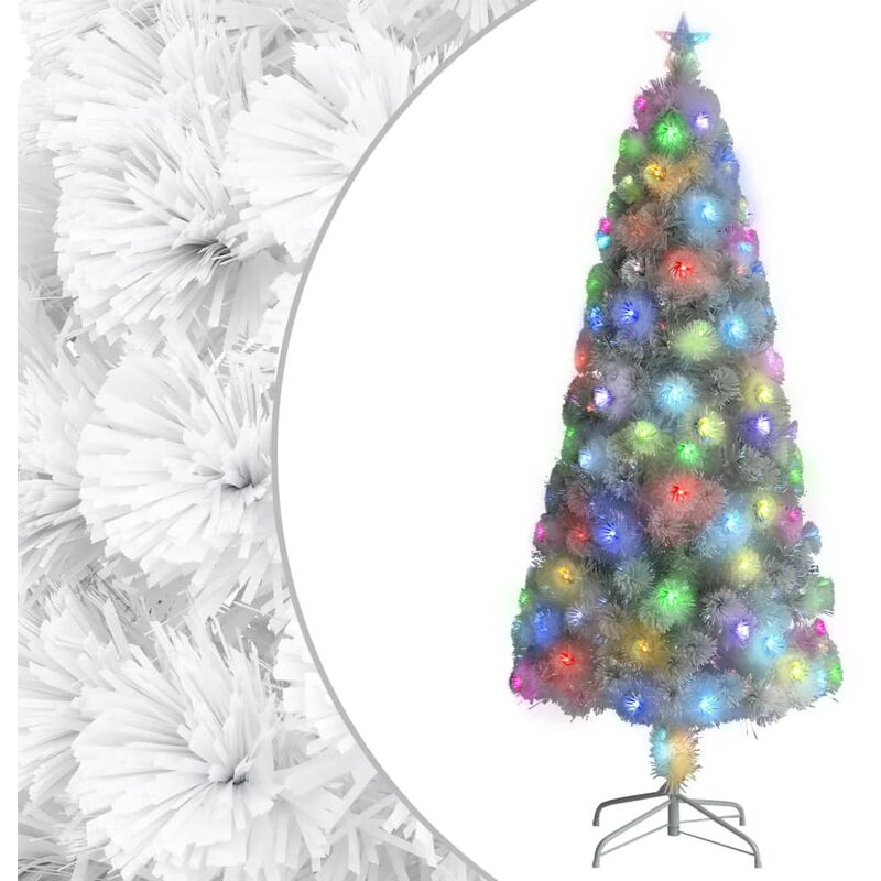 

Árbol de Navidad artificial con LED blanco fibra óptica 180 cm