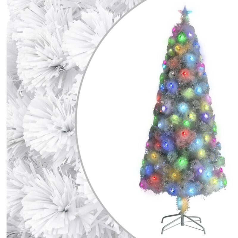 

Árbol de Navidad artificial con LED blanco fibra óptica 240 cm