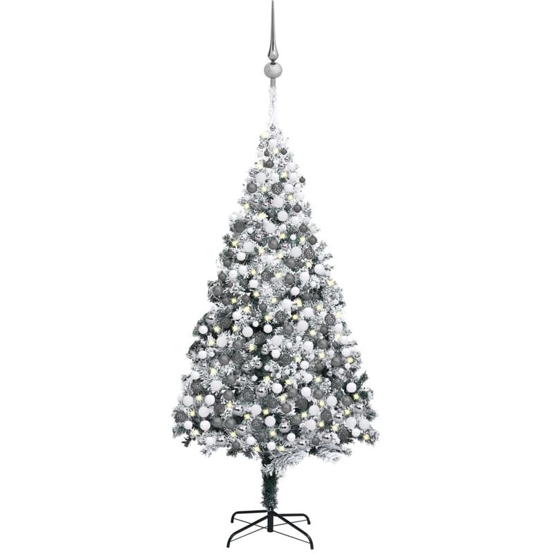 

Árbol de Navidad artificial con LED bolas y nieve verde 400 cm