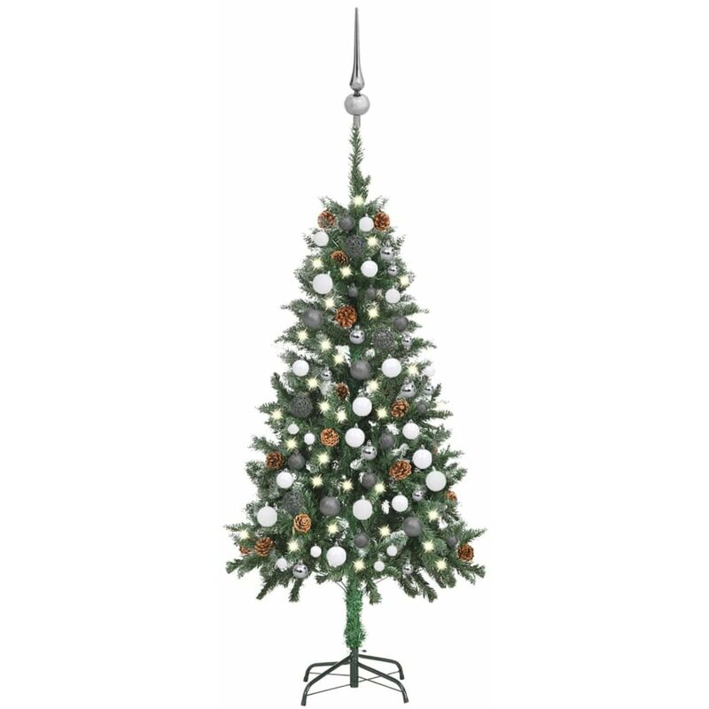 

arbol de Navidad artificial con LED bolas y pinas 150 cm