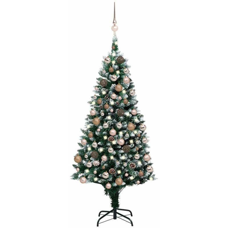 

arbol de Navidad artificial con LED bolas y pinas 150 cm