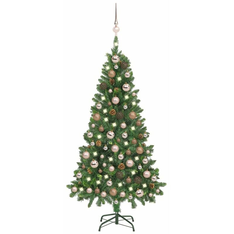 

Happyshopping - arbol de Navidad artificial con LED bolas y pinas 150 cm