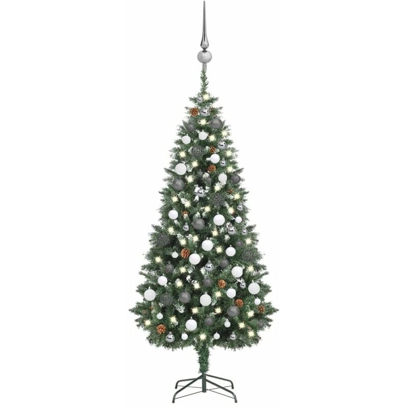 

arbol de Navidad artificial con LED bolas y pinas 180 cm