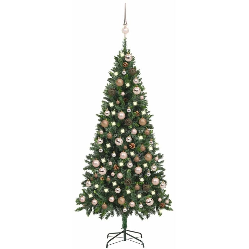 

arbol de Navidad artificial con LED, bolas y pinas 180 cm