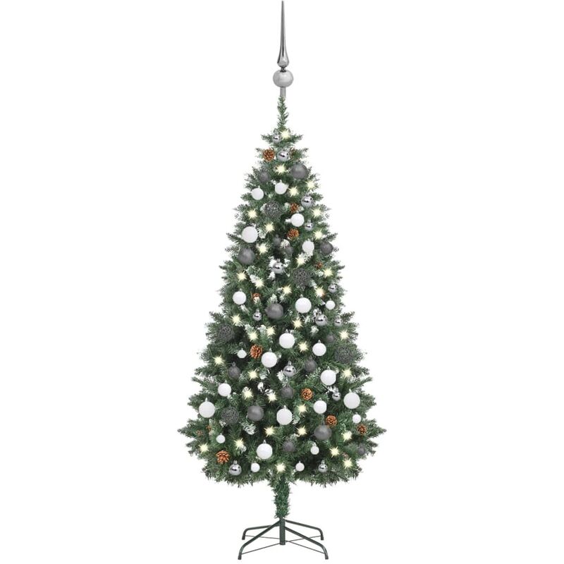 

Árbol de Navidad artificial con LED bolas y piñas 180 cm