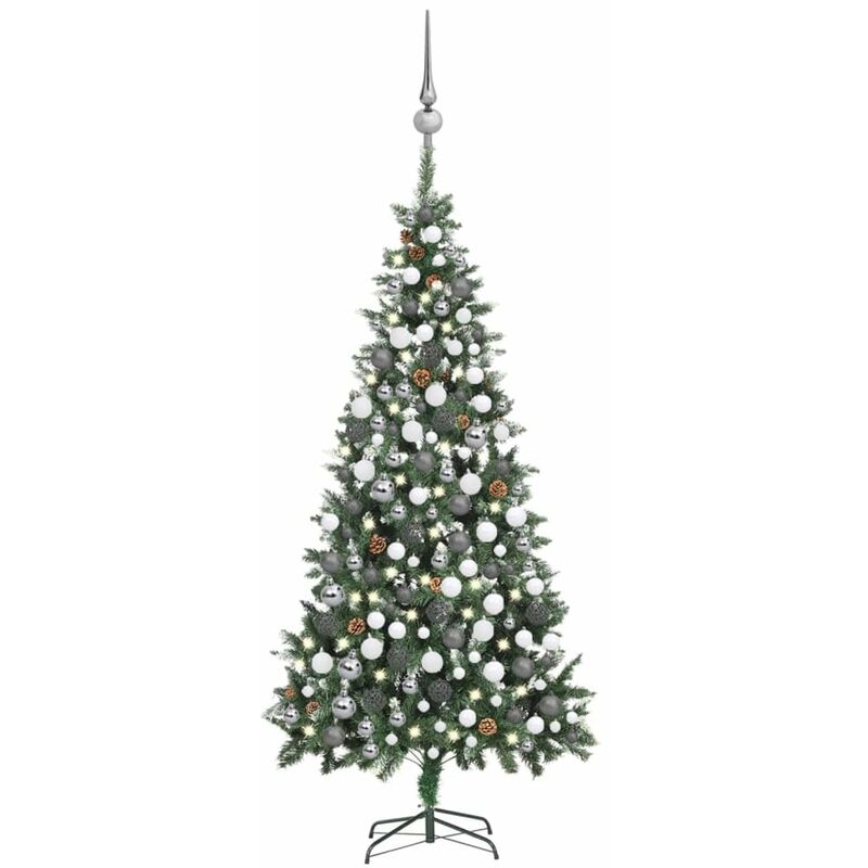 

Happyshopping - arbol de Navidad artificial con LED bolas y pinas 210 cm