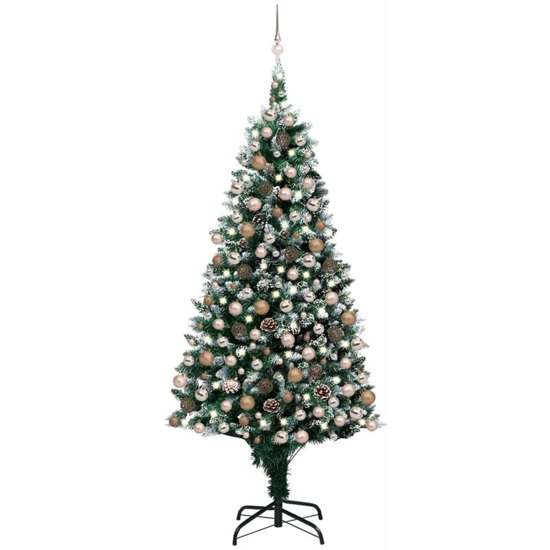 

arbol de Navidad artificial con LED, bolas y pinas 240 cm