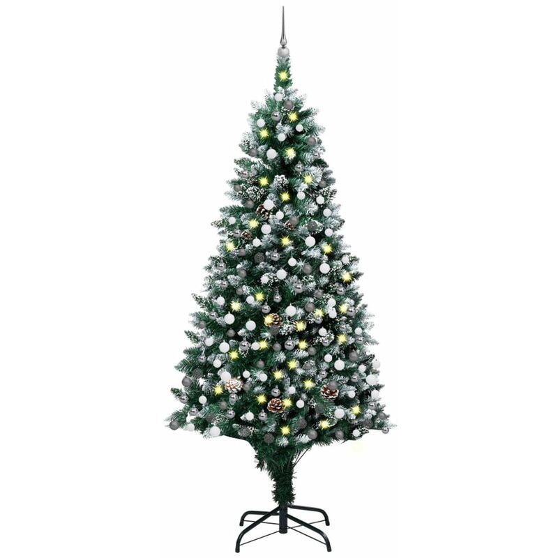 

arbol de Navidad artificial con LED, bolas y pinas 240 cm