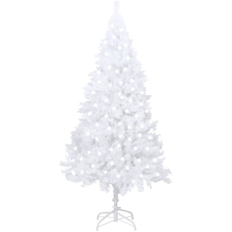 

Happyshopping - arbol de Navidad artificial con LED ramas gruesas blanco 120 cm