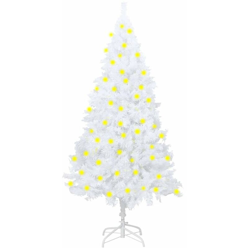 

Happyshopping - arbol de Navidad artificial con LED ramas gruesas blanco 150 cm