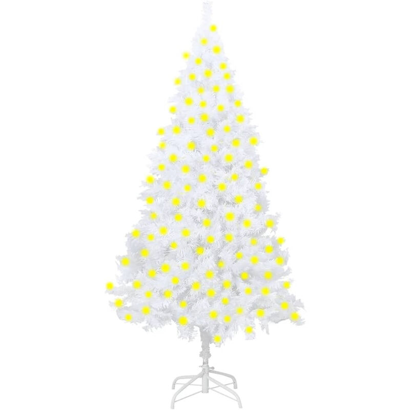 

arbol de Navidad artificial con LED ramas gruesas blanco 210 cm