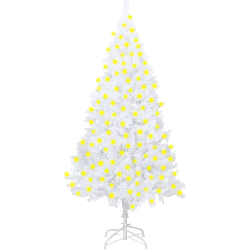 

Árbol de Navidad artificial con LED ramas gruesas blanco 210 cm