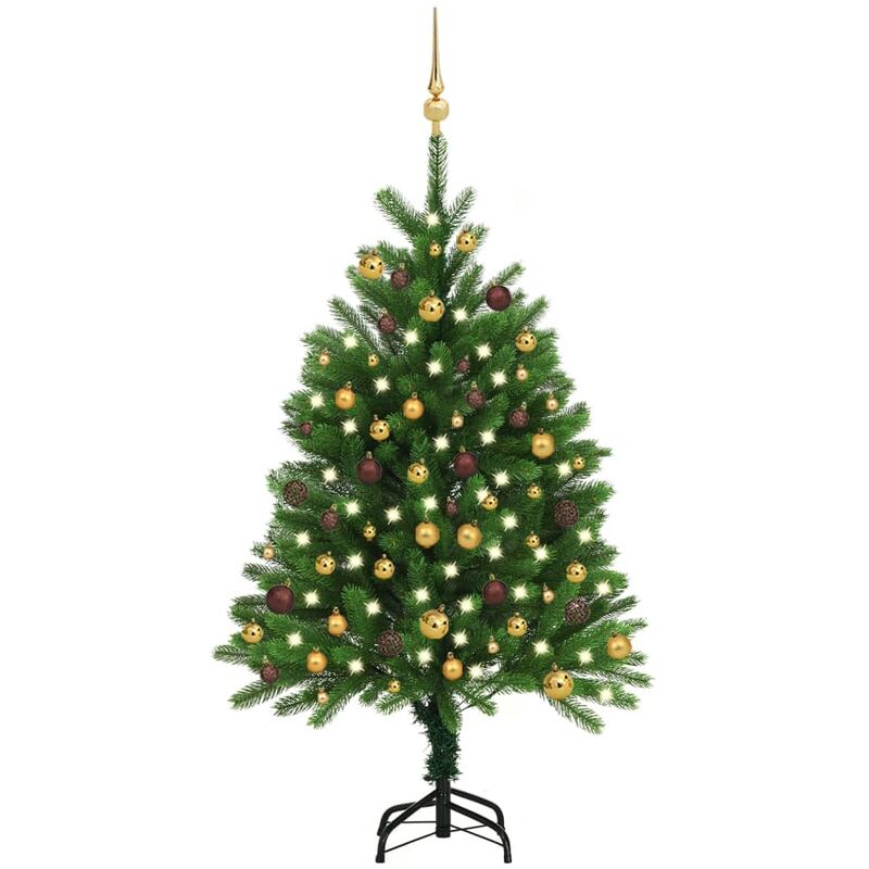 

Árbol de Navidad artificial con LED y bola verde 120 cm