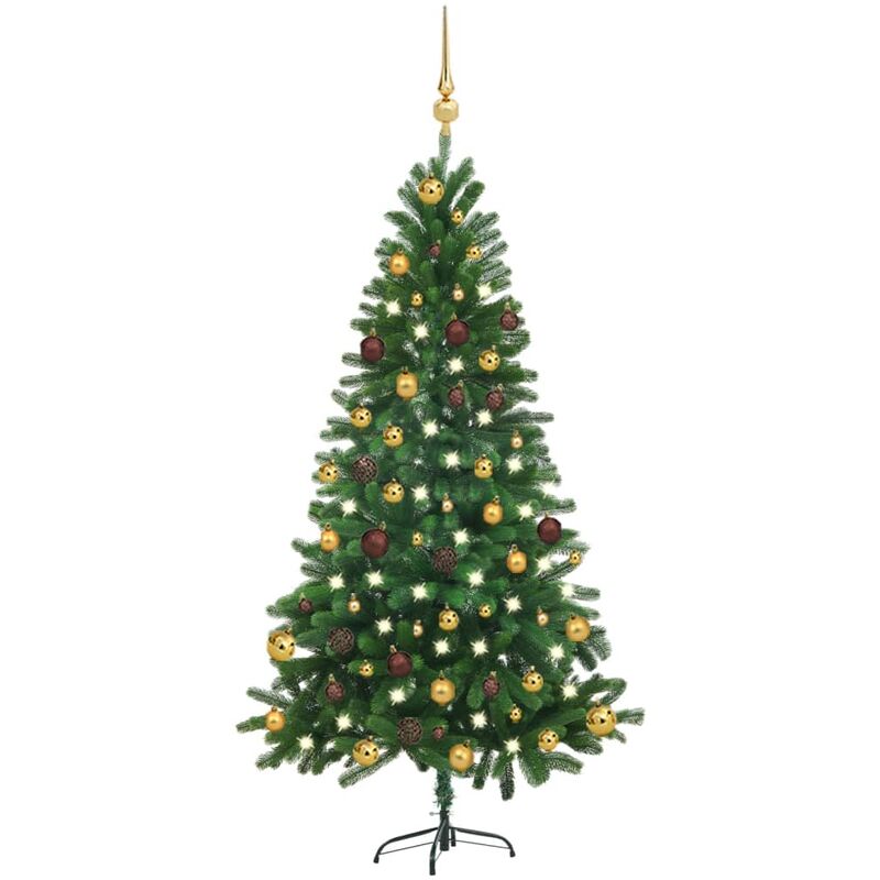 

Árbol de Navidad artificial con LED y bola verde 150 cm