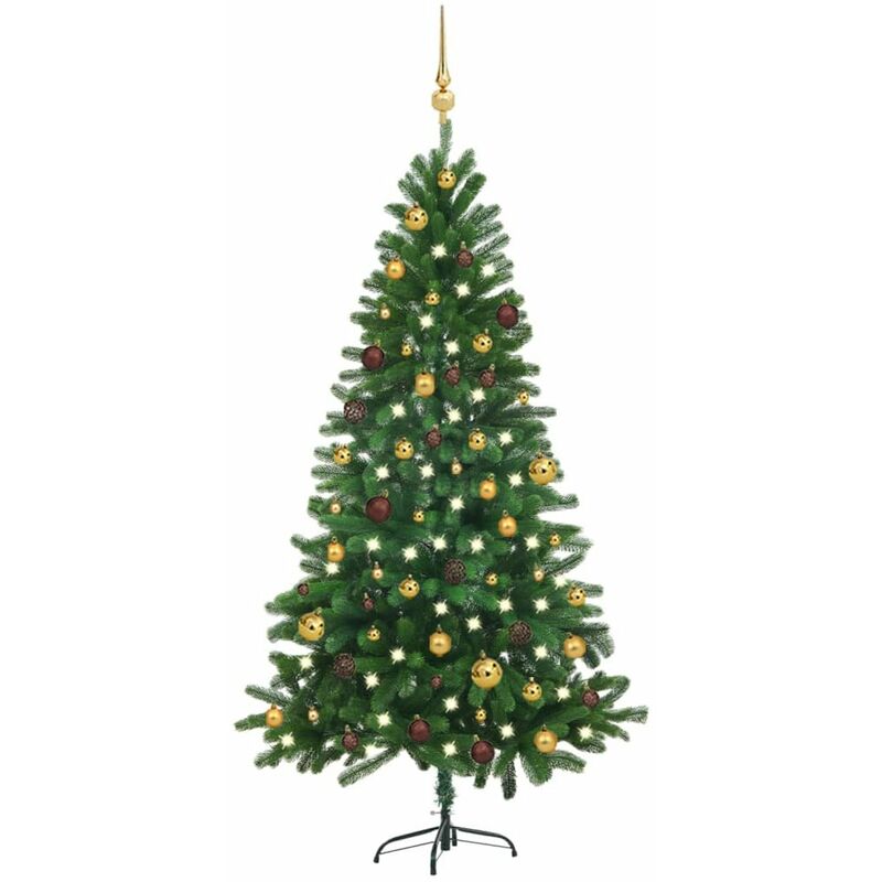 

arbol de Navidad artificial con LED y bola verde 180 cm