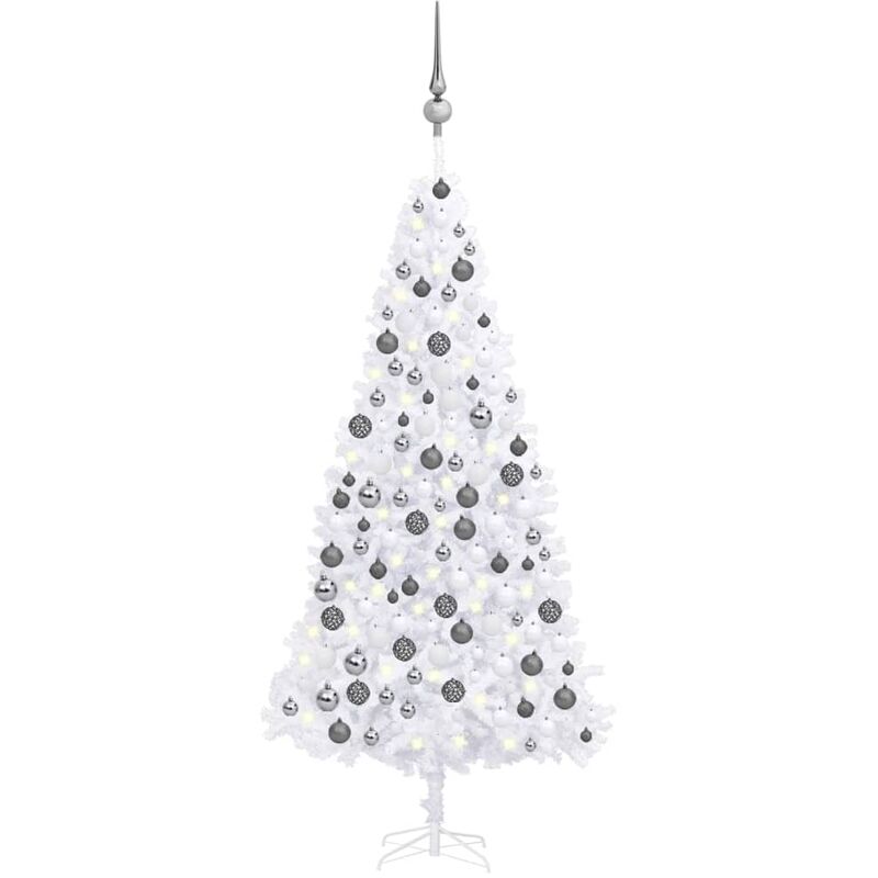 

Árbol de Navidad artificial con LED y bolas blanco 300 cm