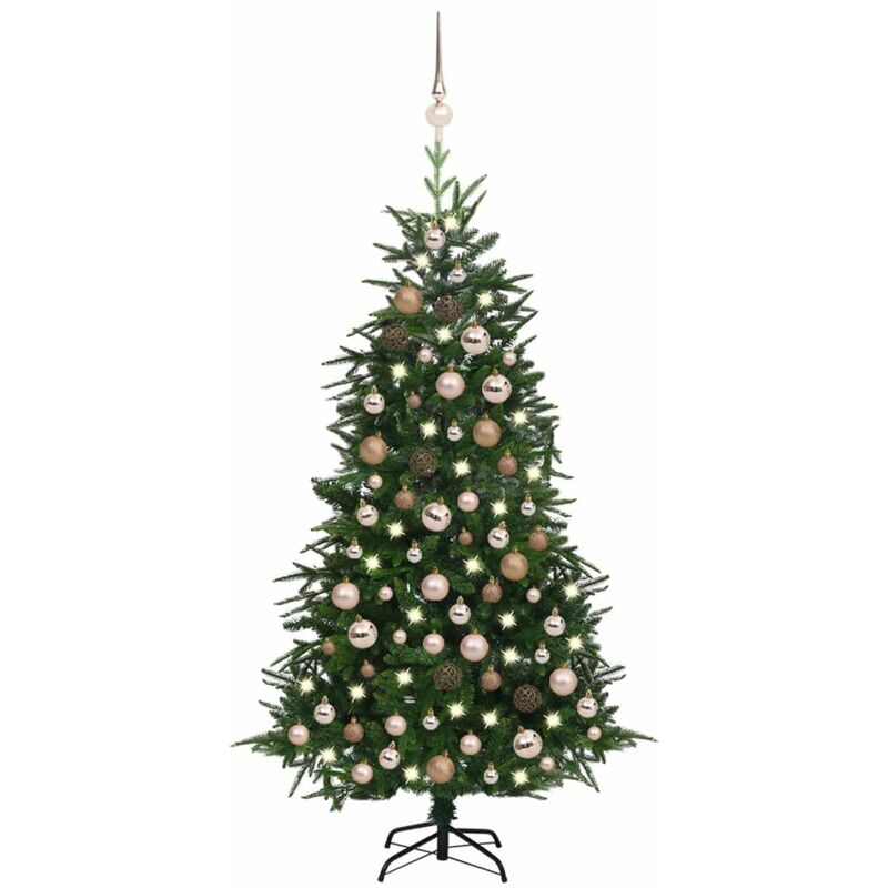

Happyshopping - arbol de Navidad artificial con LED y bolas PVC PE verde 180 cm