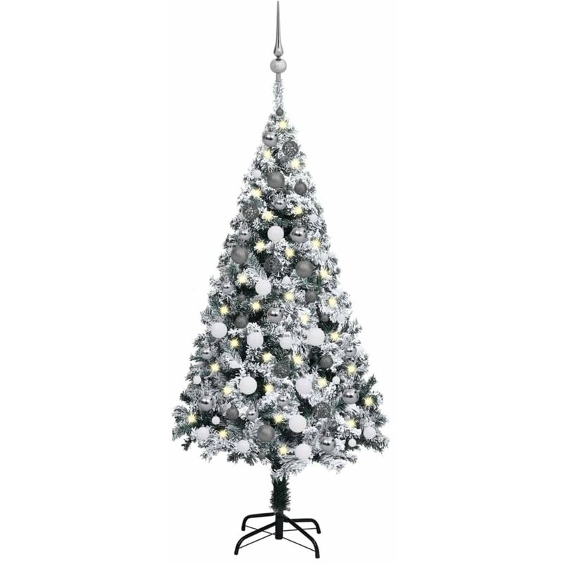 

Happyshopping - arbol de Navidad artificial con LED y bolas verde 120 cm