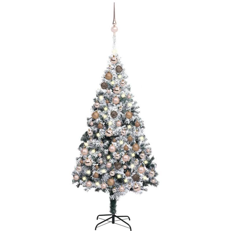 

Árbol de Navidad artificial con LED y bolas verde 180 cm