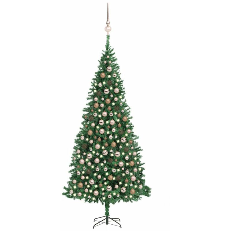 

arbol de Navidad artificial con LED y bolas verde 300 cm