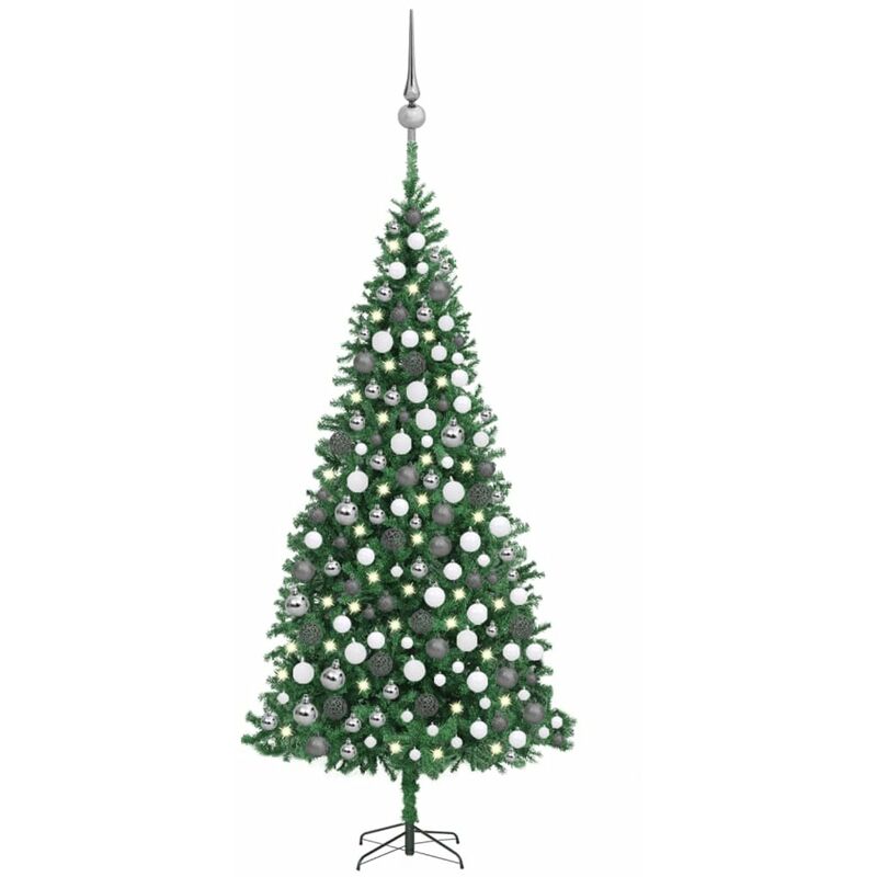 

arbol de Navidad artificial con LED y bolas verde 300 cm